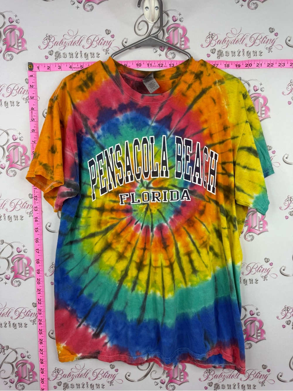 Gildan Multicolor Tie-Dye Pensacola Beach Florida Tee